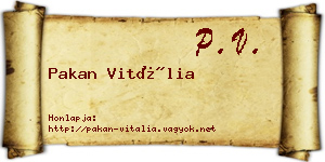 Pakan Vitália névjegykártya
